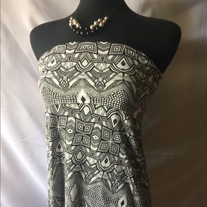 Roxy Woman's Strapless Long Print Dress Size Med